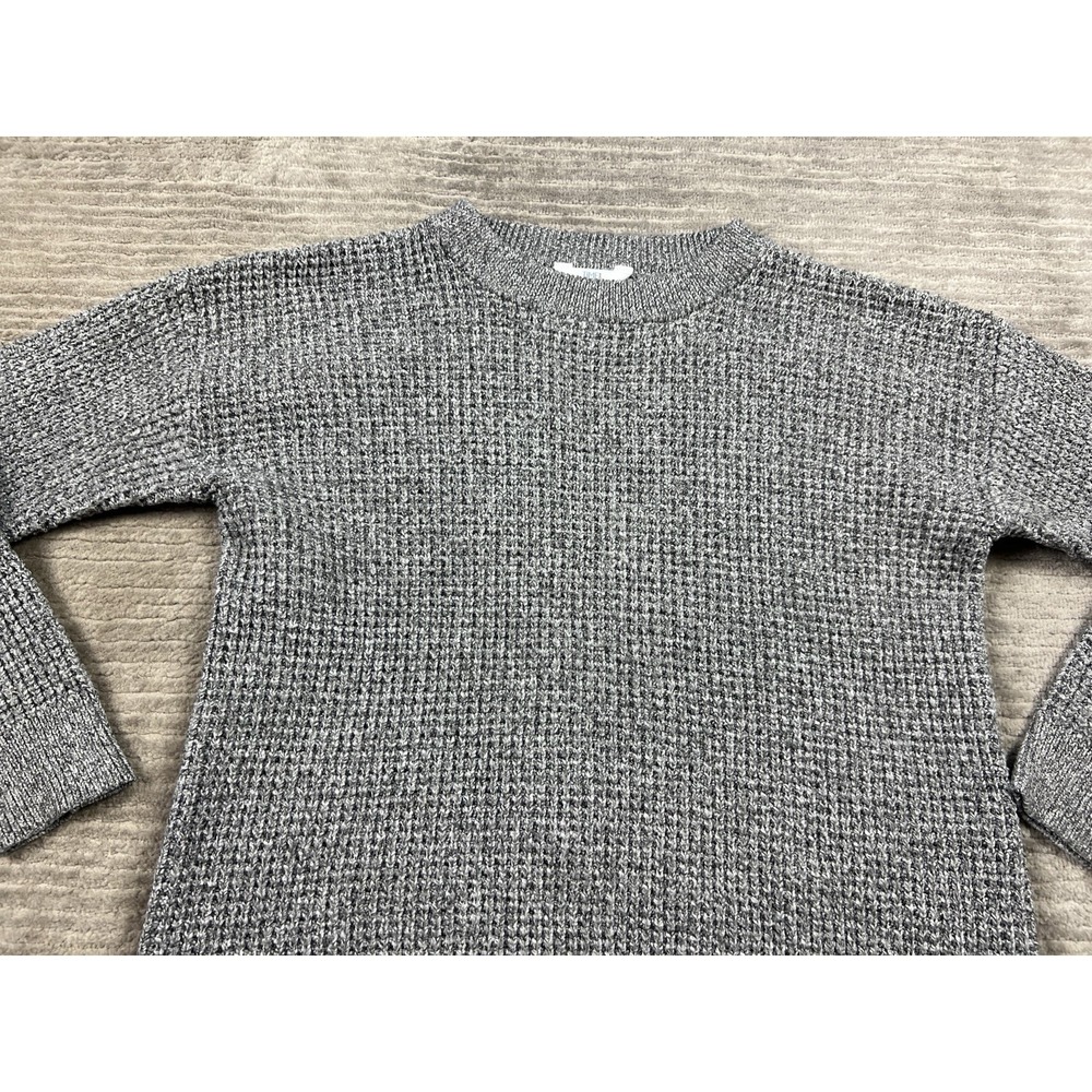 Time and Tru Sweater Womens Large Gray Long Sleeve Polyester Stretch Casual - Picture 2 of 13